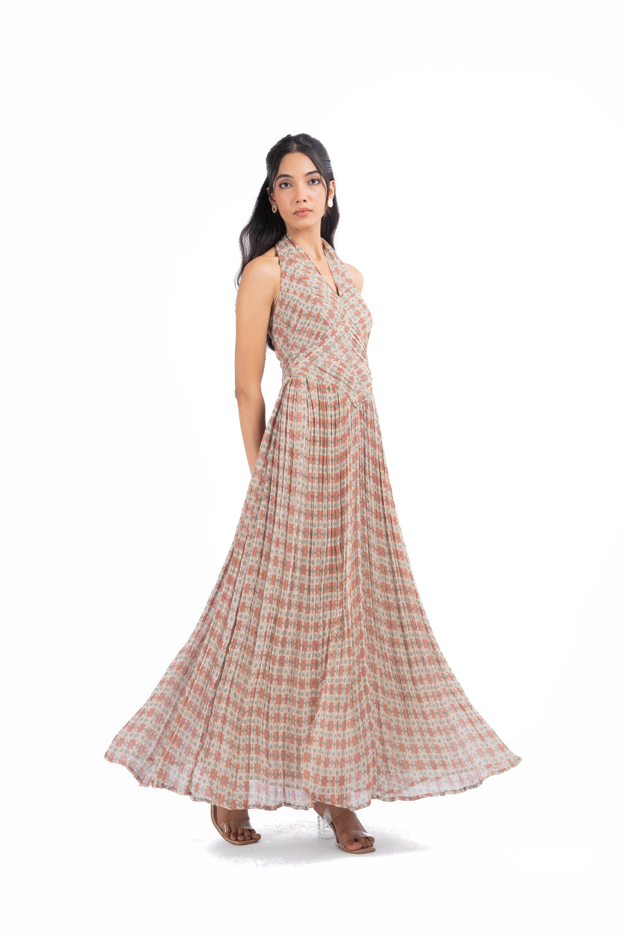 WOMEN'S MULTICOLOR CHIFFON GULBAHAR DRESS