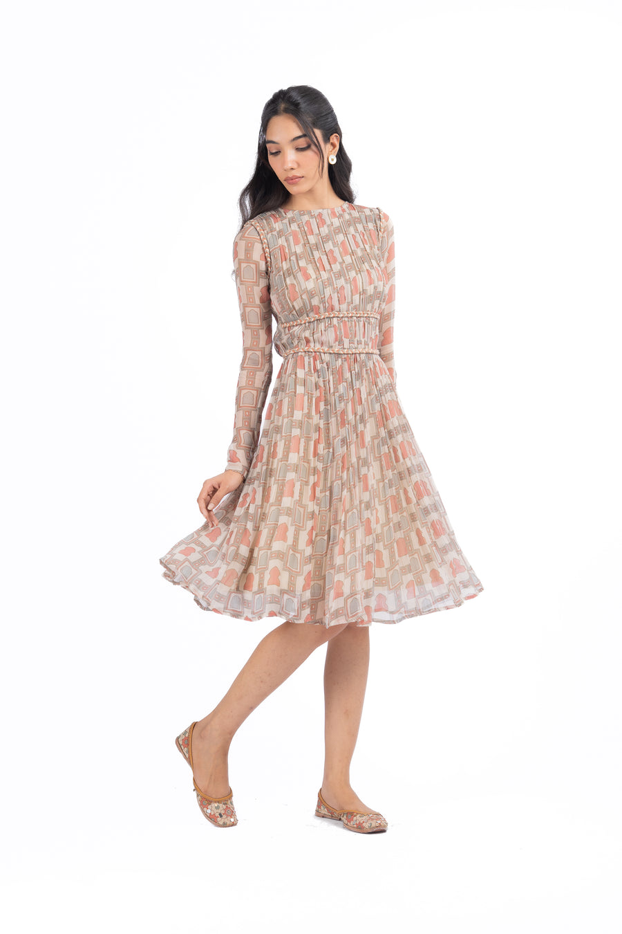 WOMEN'S MULTICOLOR CHIFFON PANNA -MEENA DRESS