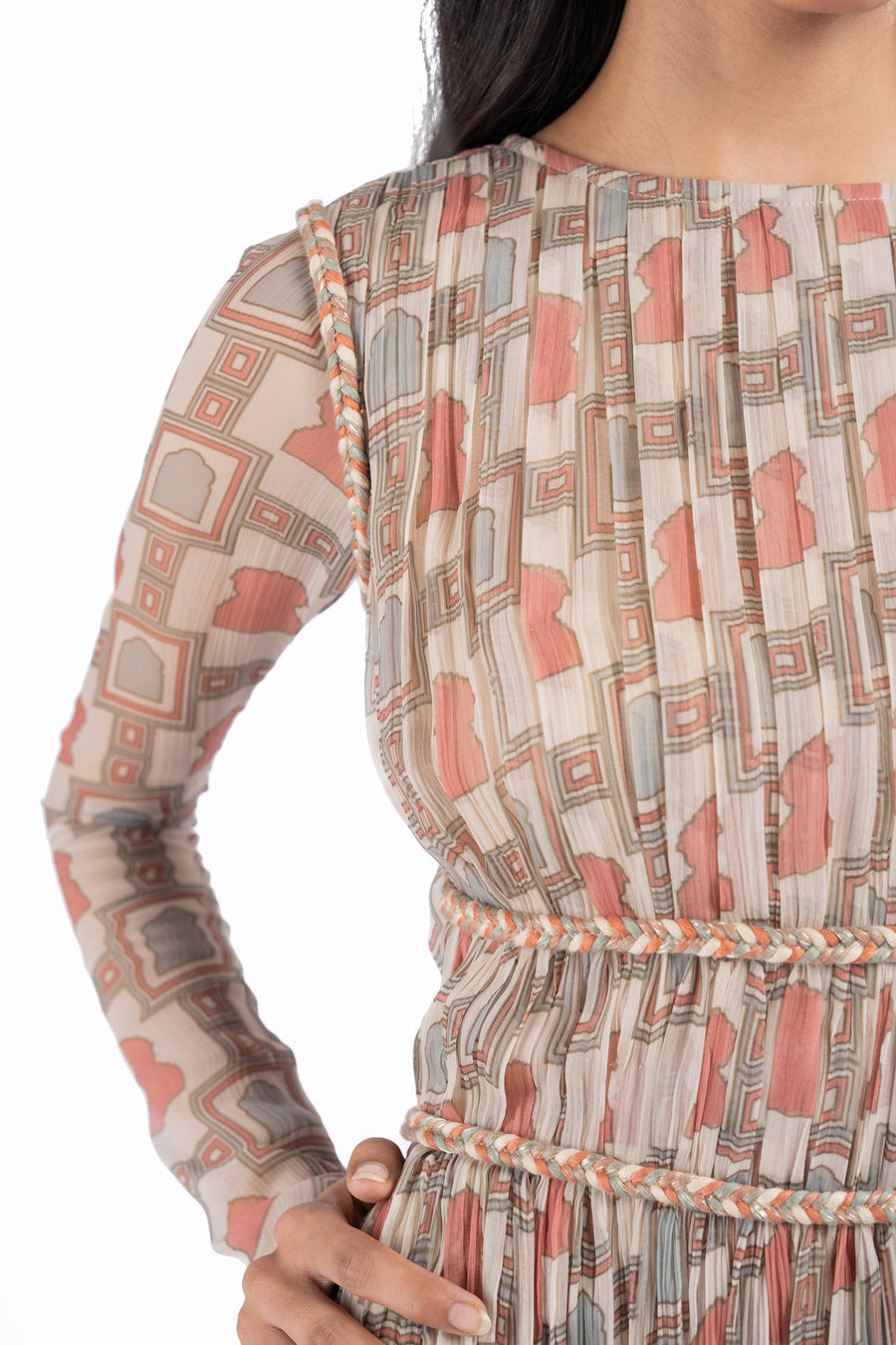 WOMEN'S MULTICOLOR CHIFFON PANNA -MEENA DRESS