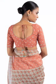 WOMEN'S MULTICOLOR CHANDERI JAL JHAROKHA SAREE SET