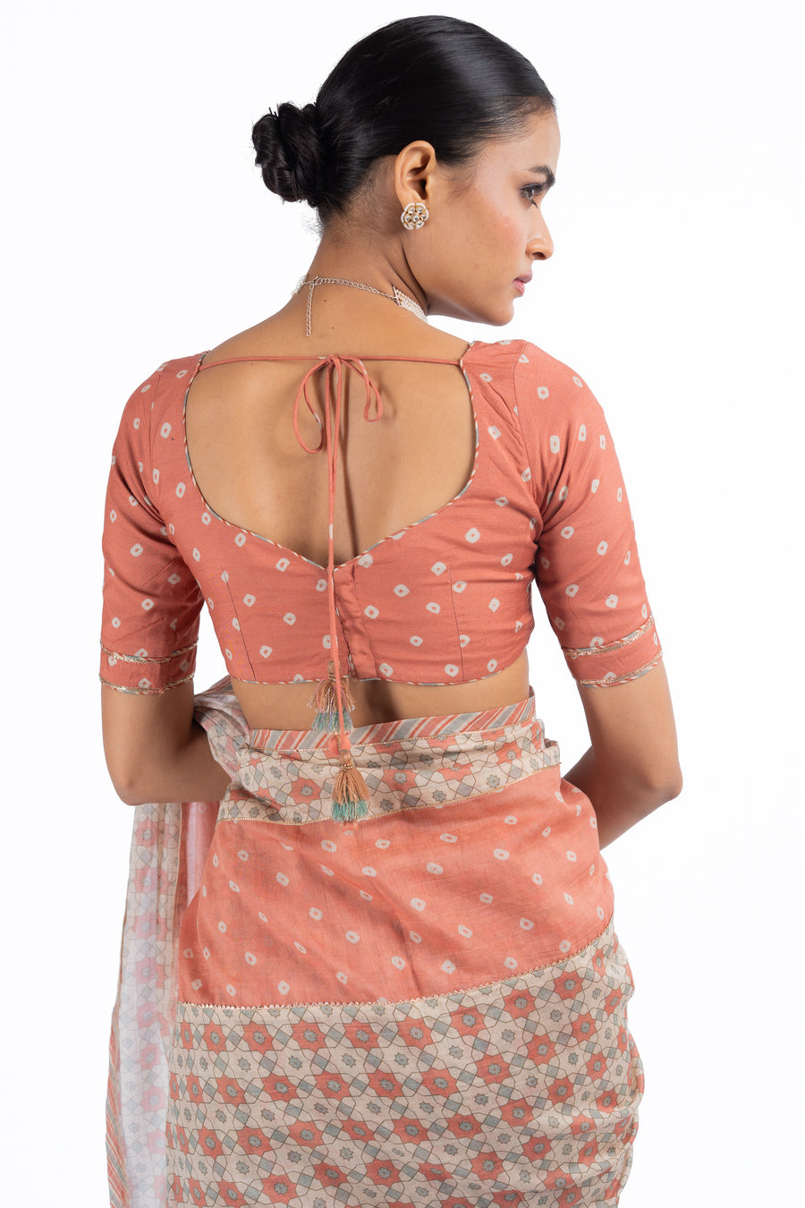 WOMEN'S MULTICOLOR CHANDERI JAL JHAROKHA SAREE SET