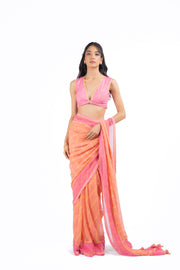 TEEJRI SAREE WITH STITCHED BLOUSE