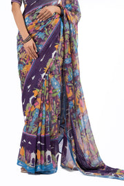 WOMEN'S MULTICOLOR COTTON SAMANDAR SAREE SET