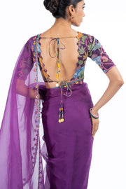 WOMEN'S PURPLE CHIFFON AND GEORGETTE NAILA BLOUSE