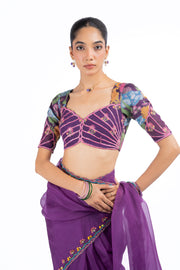 WOMEN'S PURPLE CHIFFON AND GEORGETTE NAILA BLOUSE