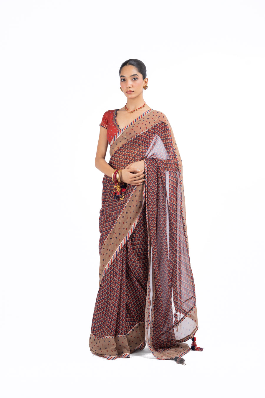 RAGINI  SAREE WITH UNSTITCHED BLOUSE