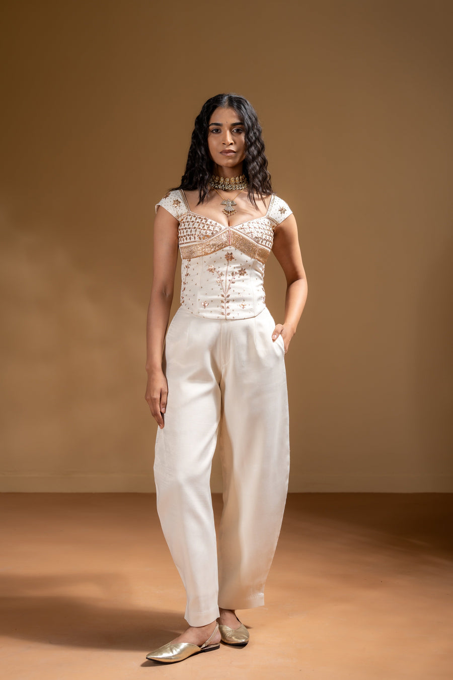 JUHI CORSET TOP & SHEET PANTS