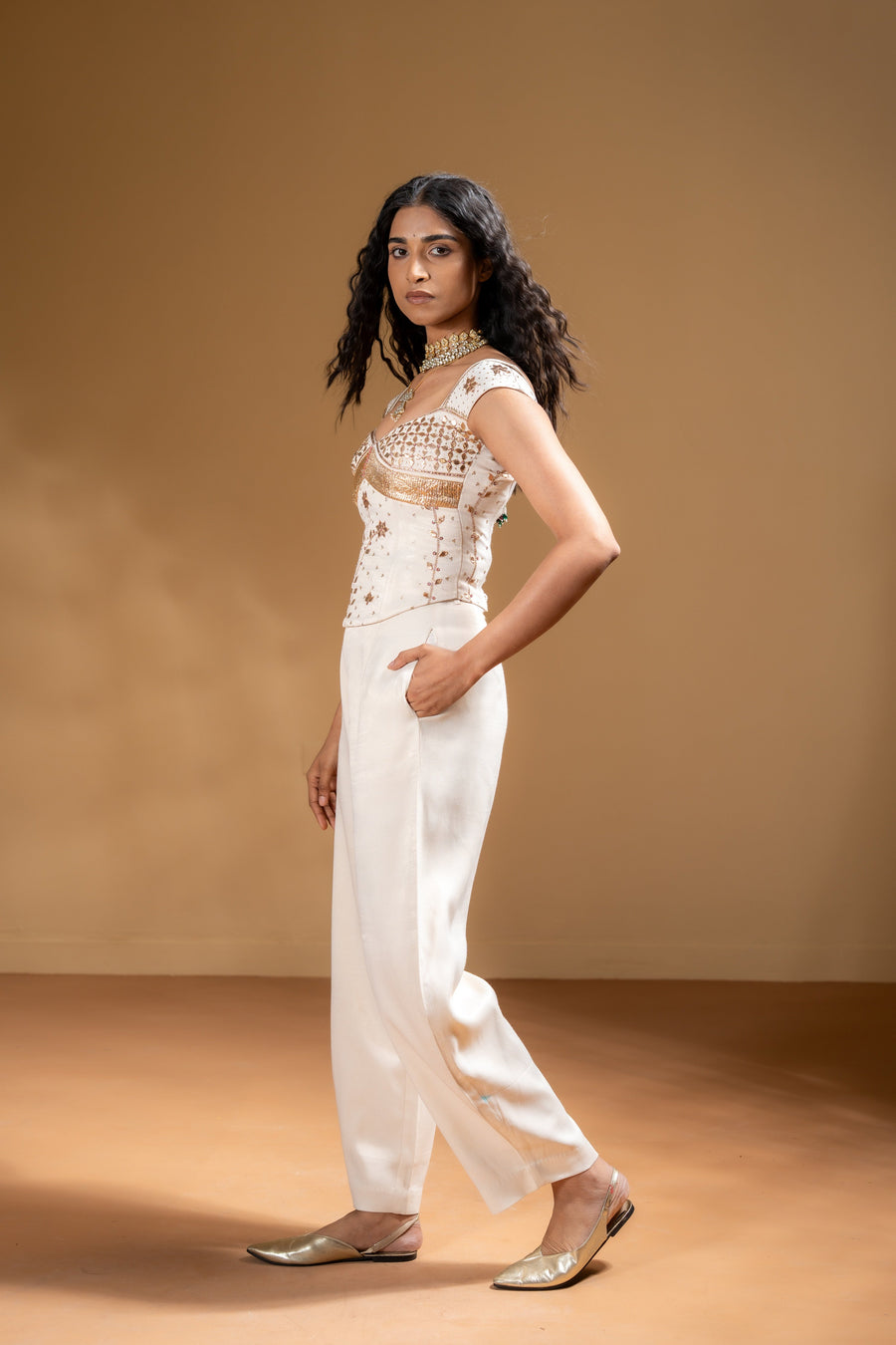 JUHI CORSET TOP & SHEET PANTS