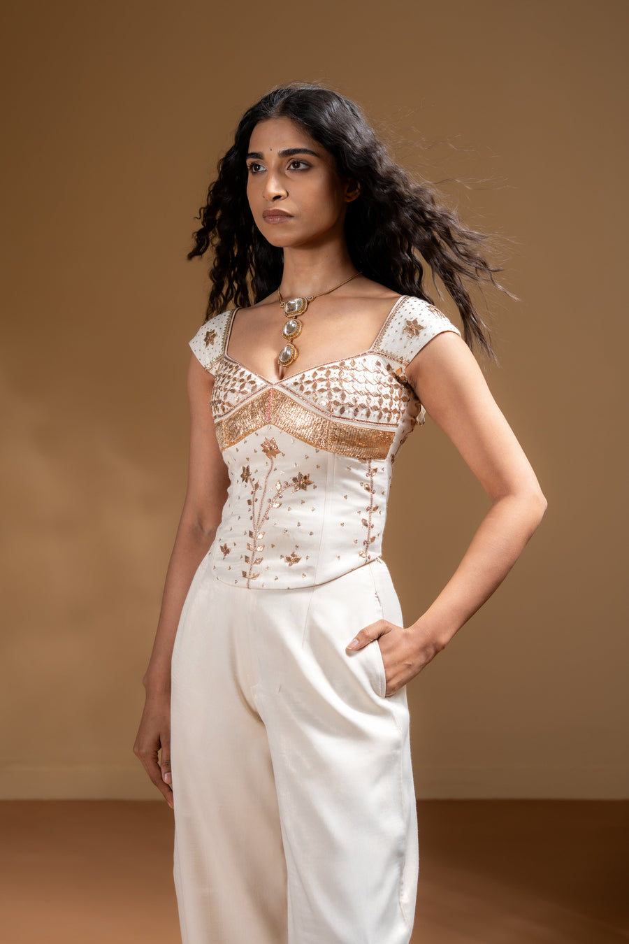 JUHI CORSET TOP & SHEET PANTS