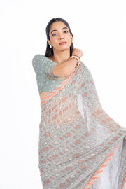 AMER SAREE WITH STITCHED BLOUSE  SET OF 2