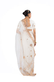 MRIDULA SAREE WITH STITCHED BLOUSE  SET OF 2