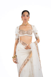MRIDULA SAREE WITH STITCHED BLOUSE  SET OF 2