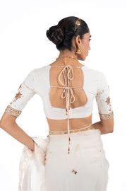 MRIDULA SAREE WITH STITCHED BLOUSE  SET OF 2