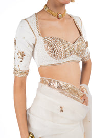MRIDULA SAREE WITH STITCHED BLOUSE  SET OF 2