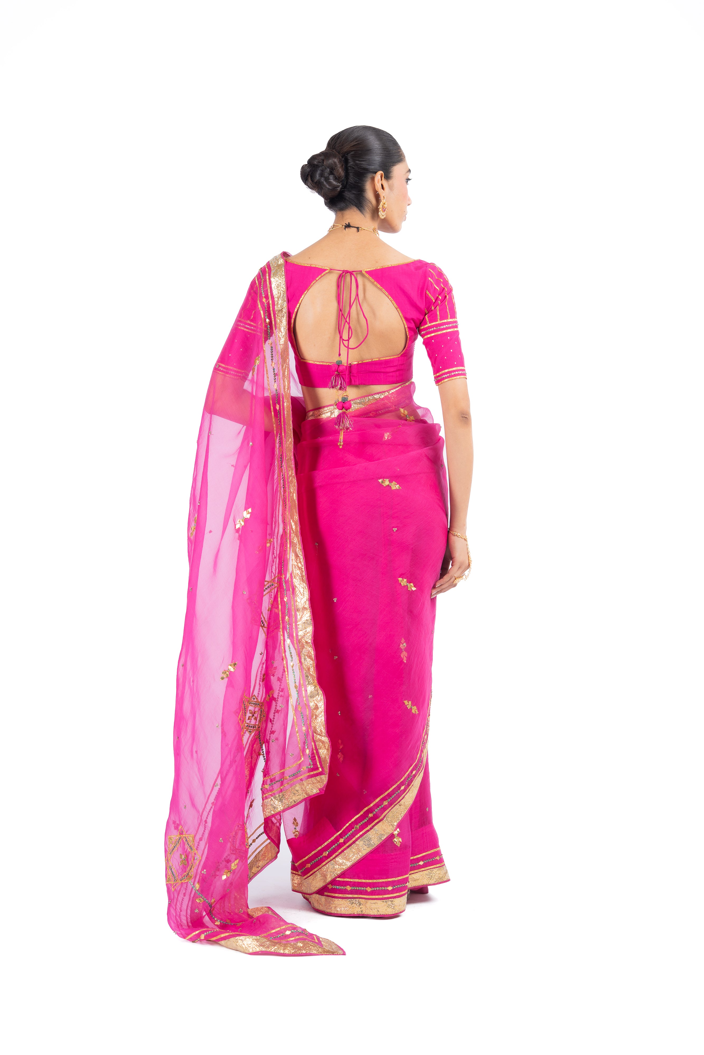 SARGAM SAREE WITH STITCHED BLOUSE SET OF 2