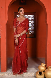 GULABI SURKH SAREE