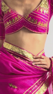 SARGAM SAREE WITH STITCHED BLOUSE SET OF 2