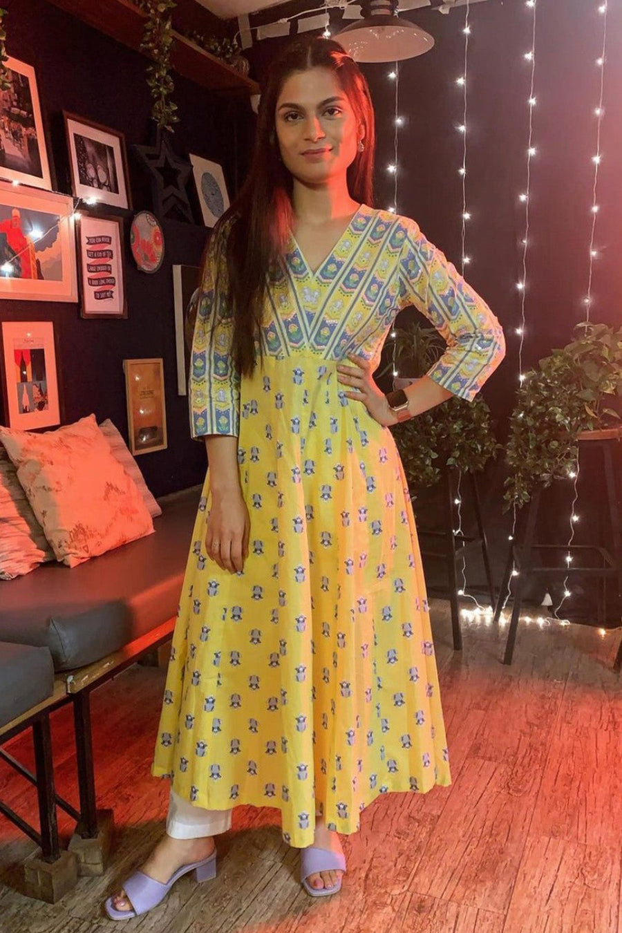 Srishti Dixit In Yellow Aster Kurta