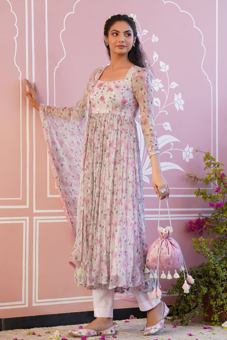 POPPY BLUSH ANARKALI SET OF 3