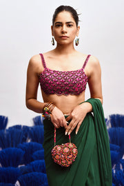Rani Ruffle Saree