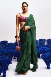 Rani Ruffle Saree