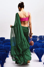 Rani Ruffle Saree