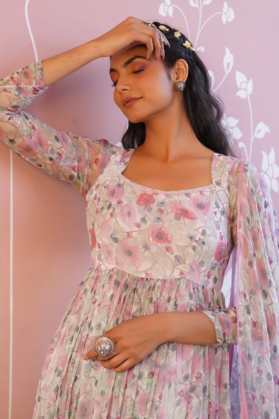 POPPY BLUSH ANARKALI SET OF 3