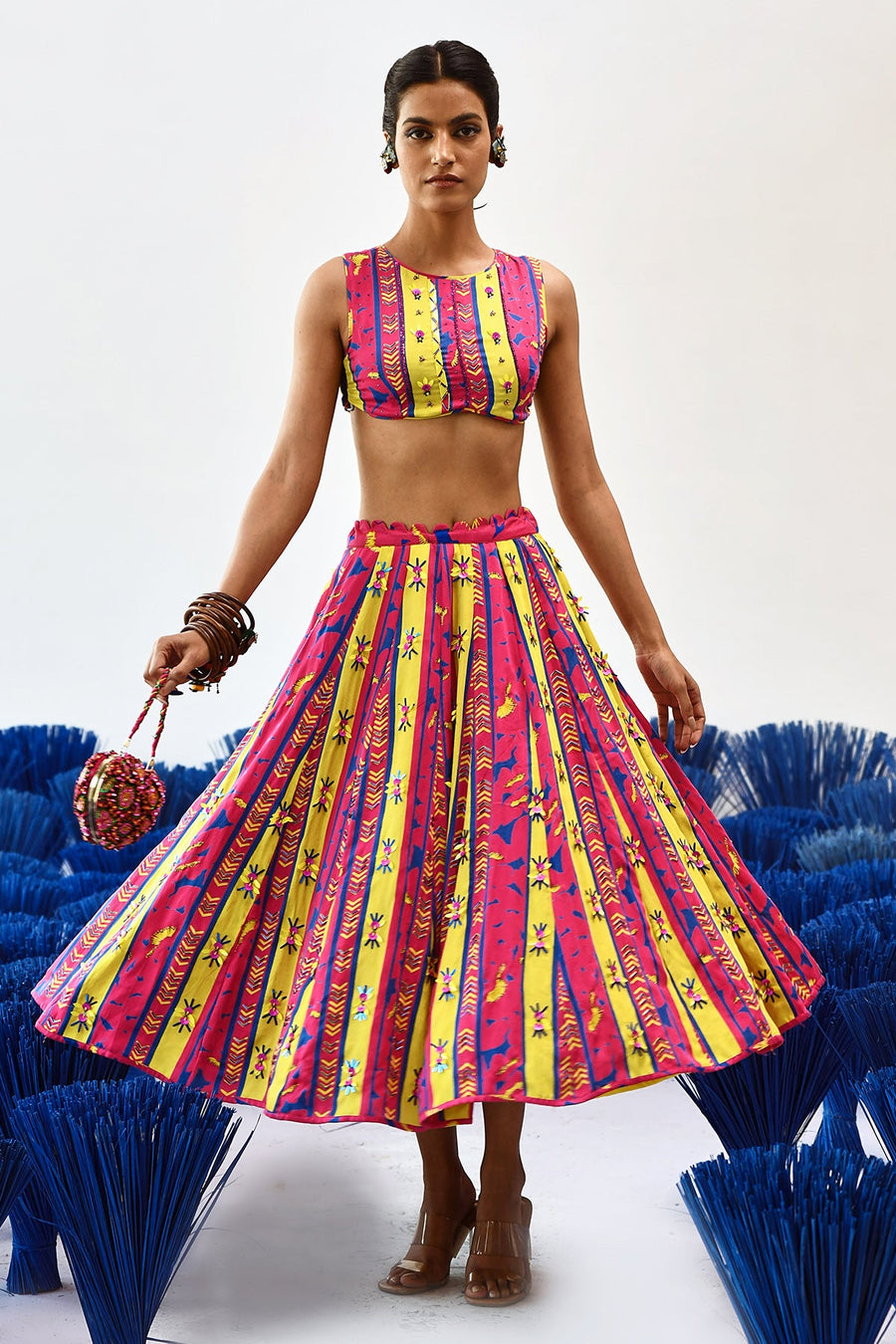 Baagh Short Lehenga Set Of 2