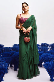 Rani Ruffle Saree